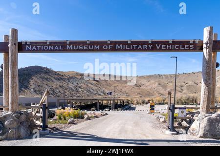 Dubois, Wyoming - October 5, 2023: National Museum of Military Vehicles, outside the entrance Stock Photo