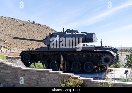 Dubois, Wyoming - October 5, 2023: National Museum of Military Vehicles, tank on display Stock Photo