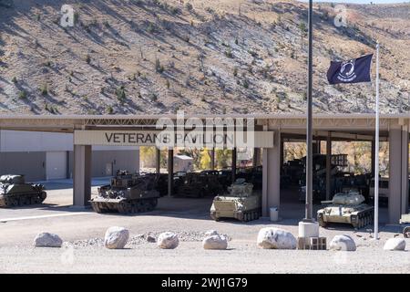 Dubois, Wyoming - October 5, 2023: National Museum of Military Vehicles, veterans pavilion Stock Photo