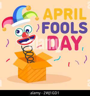 vector flat style april fools day illustration design Stock Vector