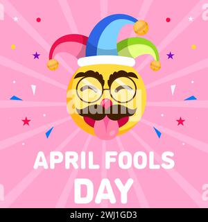 april fools day illustration flat design vector concept Stock Vector