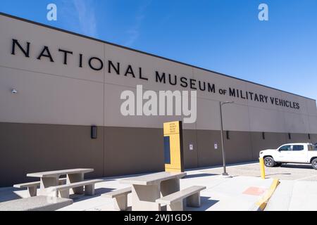 Dubois, Wyoming - October 5, 2023: National Museum of Military Vehicles, outside the entrance Stock Photo