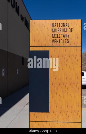 Dubois, Wyoming - October 5, 2023: National Museum of Military Vehicles, outside the entrance Stock Photo