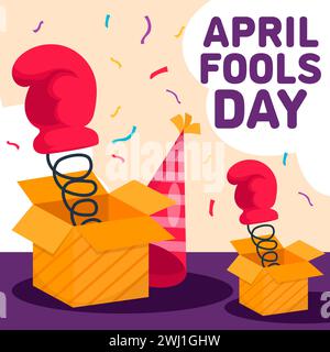 vector flat april fools day illustration design concept Stock Vector