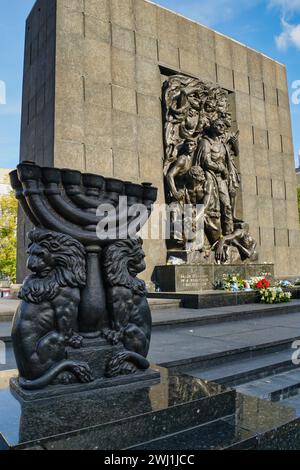 Monument to the heroes of the ghetto in Warsaw Stock Photo