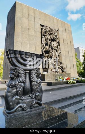 Monument to the heroes of the ghetto in Warsaw Stock Photo