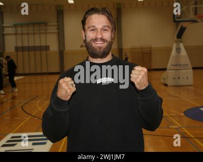 MMA fighter Niklas Stolze La Onda Fight Club as a guest at SBB Baskets Wolmirstedt on 11/04/2023 Stock Photo