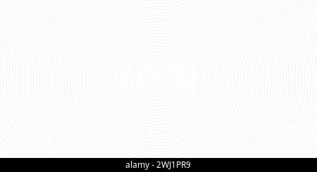 Concentric circles vector template. Dynamic symmetrical rings pattern for social media content background or poster design. Grey on white background. Stock Vector