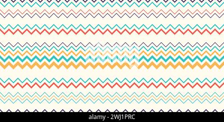 Seamless pattern. Geometric zigzag classical fashion pattern. Retro seamless vector chevrons. Colorful zigzag. Stock Vector