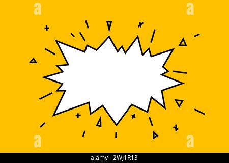 Cartoon comic style blank burst bubble. Exploding bubble with copy space for your text. Stock Vector