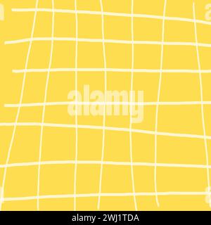 Colorful crossed lines grid mesh pastel vector pattern. Hand drawn doodle squared pattern. Gender neutral cute plaid design with simple checkered text Stock Vector