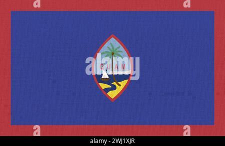 Flag of Guam. Official symbol of organized, unincorporated territory of the United States. 3D illust Stock Photo