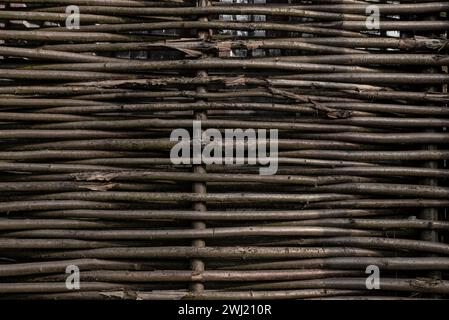 Wicker fence. Wooden texture Stock Photo
