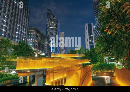 View King Power Mahanakhon Naradhiwas Rajanagarinda Empire Tower metropolis center downtown business district in panoramic backlight Chong Nonsi pedes Stock Photo