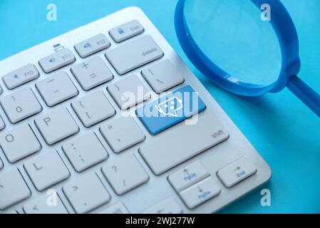 Chatbot concept. Conversation with robot.AI assistant support and FAQ concept.Asking questions and receiving answers. Stock Photo