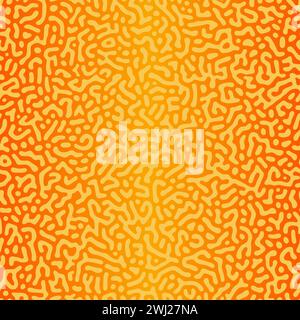 Line seamless pattern. Repeating brain pattern. Orange turing shape background. Repeated coral lines. Organic texture. Irregular diffusion for design Stock Vector