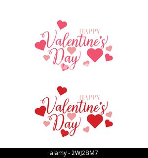 flat Happy valentines day greeting card Stock Vector