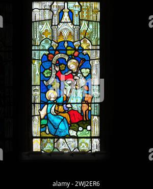 The risen Jesus Christ meets his disciple Thomas who refused to believe Jesus had risen from the dead. Stock Photo