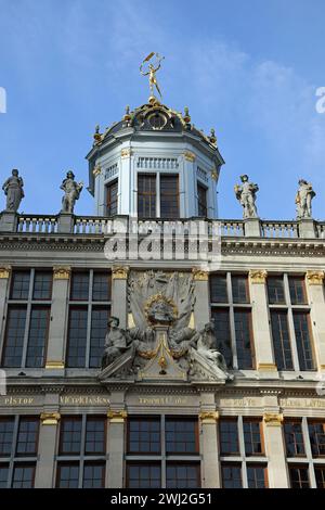 Detail of the Maison des Boulangers building at the Grand Place in Brussels Stock Photo