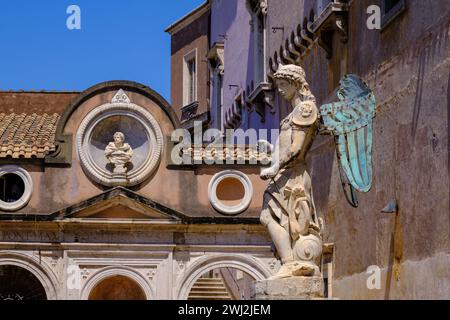 Marble statue of Saint Michael by Raffaello da Montelupo in Castel Sant'Angelo Stock Photo