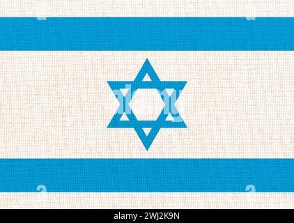 Flag of Israel. National Israeli flag on fabric surface. national flag on textured background. Fabri Stock Photo