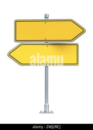 Blank yellow road sign arrows 3D Stock Photo