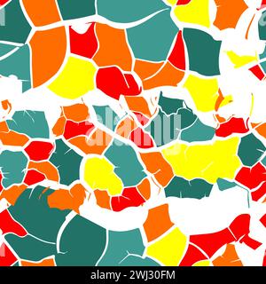 Distress Grunge Texture. Cracks colored seamless pattern. hand drawing. Not AI, Vector illustration Stock Vector