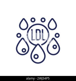 LDL Cholesterol line icon, low-density lipoprotein Stock Vector