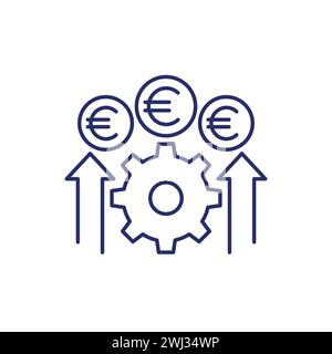 cost effective, financial efficiency line icon Stock Vector