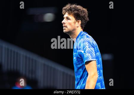 Rotterdam, Netherlands. 12th Feb, 2024. ROTTERDAM, NETHERLANDS - FEBRUARY 12: Robin Haase of the Netherlands during Day 1 of the ABN AMRO Open 2024 at Ahoy on February 12, 2024 in Rotterdam, Netherlands. (Photo by Joris Verwijst/BSR Agency) Credit: BSR Agency/Alamy Live News Stock Photo