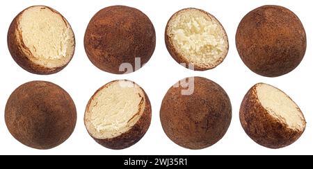 Marzipan balls or potatoes isolated on white background Stock Photo