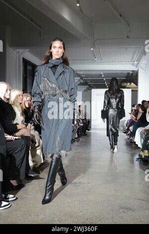 Vereinigte Staaten. 11th Feb, 2024. New York City, USA, February 11, 2024 - Models During Designer Kobi Halperin Fashion Show, February11, 2024. New York Fashion Week (NYFW). Credit: Giada Papini Rampelotto/EuropaNewswire Editorial Use Only. Not for Commercial USAGE!/dpa/Alamy Live News Stock Photo