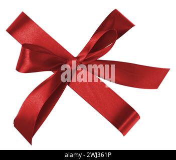 Red Silk Ribbon Tied Around The Box, Frame And Blank For Design, Top 