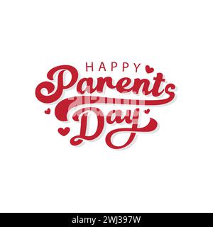 Happy Parents day retro style lettering vector illustration for poster, banner, template flyer, social media post. Stock Vector