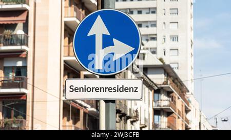 Signposts the direct way to Retirement Home Stock Photo