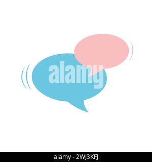 Blank colour speech bubble icons in a trendy flat style. Empty message box template. Chat icon. Vector logo isolated on white background. Stock Vector
