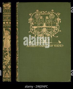 Vintage copy of cover and spine of Robert Louis Stevenson, A child's garden of verses Stock Photo