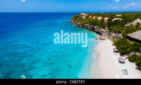 Playa Kalki Beach Caribbean island of Curacao, Playa Kalki in Curacao Caribbean Stock Photo