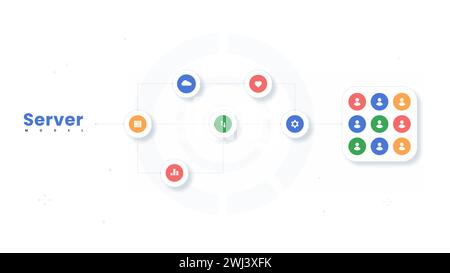 Server scheme model vector concept Stock Vector