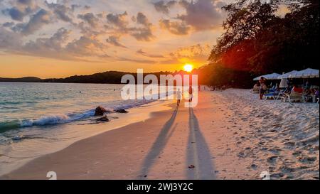 Koh Samet Island Rayong Thailand, white tropical beach of Samed Island with a turqouse colored ocean Stock Photo