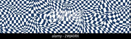 Abstract background with flowing wave lines in blue and white. dynamic pattern and fluid aesthetic. Flat vector illustration isolated on white Stock Vector