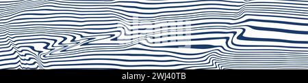 Minimalistic abstract pattern with wavy lines and stripes, curving in geometric dance. Black and white simplicity in graphic design. Flat vector Stock Vector