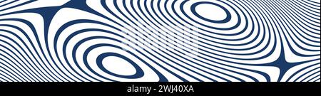 Minimalistic abstract pattern with wavy lines and stripes, curving in geometric dance. Black and white simplicity in graphic design. Flat vector Stock Vector