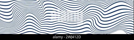 Minimalistic abstract pattern with wavy lines and stripes, curving in geometric dance. Black and white simplicity in graphic design. Flat vector Stock Vector