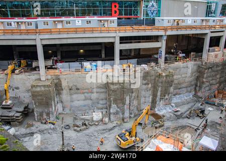 Construction beside BC Place in Vancouver, British Columbia, Canada Stock Photo