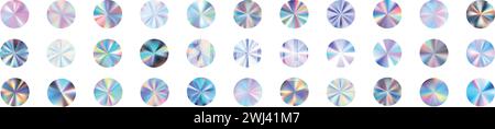 Holographic sticker label silver gradient, for sale badges or holograph stamps. hologram effect. Flat vector illustration isolated on white background Stock Vector