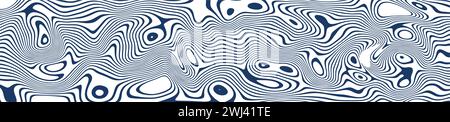 Minimalistic abstract pattern with wavy lines and stripes, curving in geometric dance. Black and white simplicity in graphic design. Flat vector Stock Vector