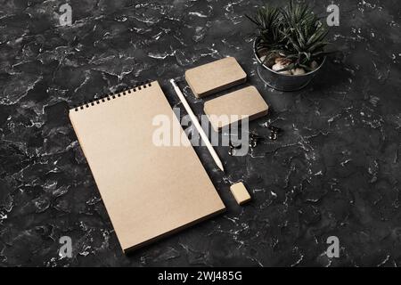 Blank kraft stationery Stock Photo