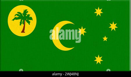 Flag of the Cocos Islands. Australian Outer Territory. National flag of Cocos islands. Territory of Stock Photo