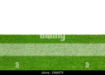 Green grass with marking on white background Stock Photo